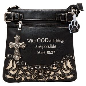 Western Purse Bible Verse Cross Carry Conceal Crossbody Handbag Shoulder Bag